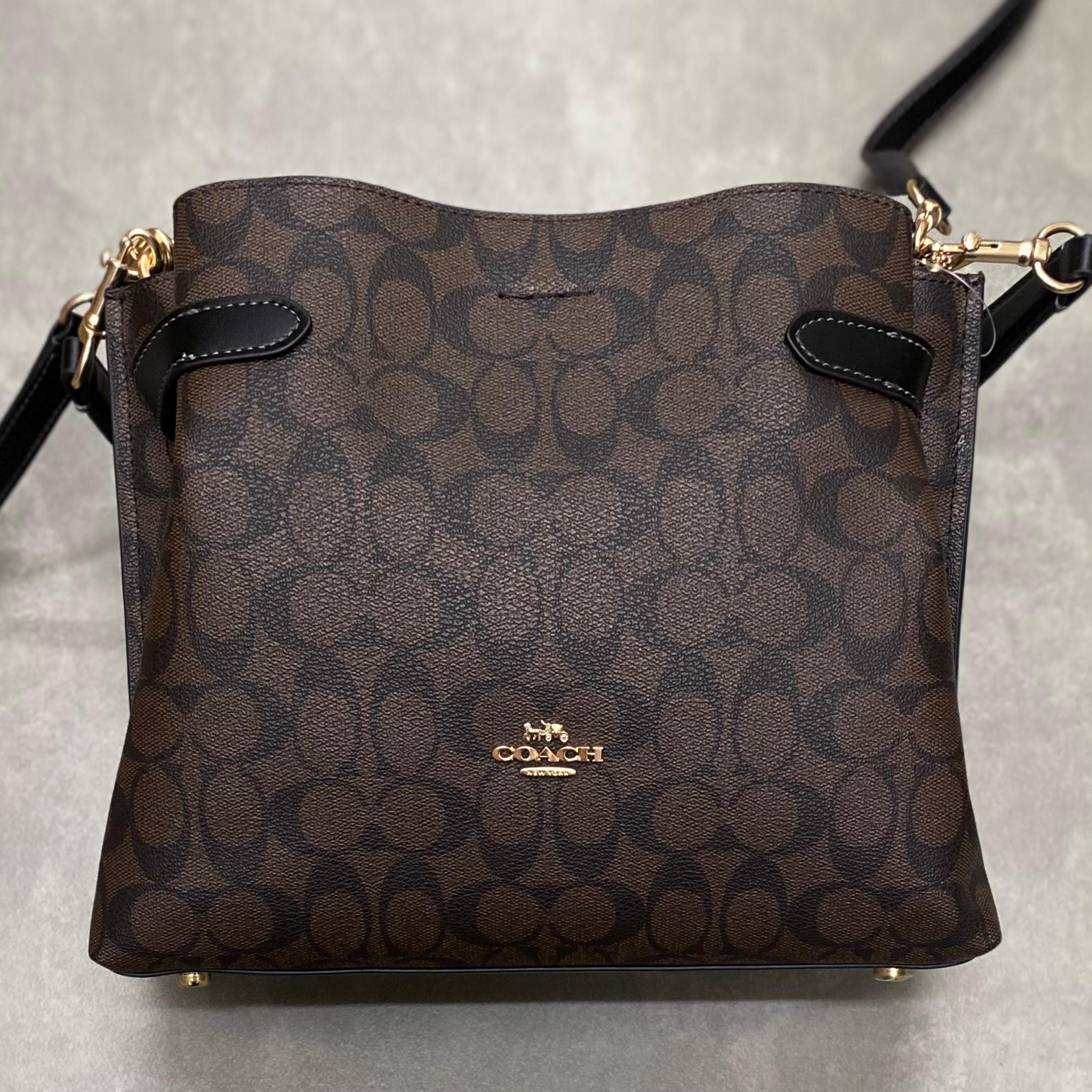 Túi Coach Hanna Shoulder Bag In Signature Canvas DS D.Brown